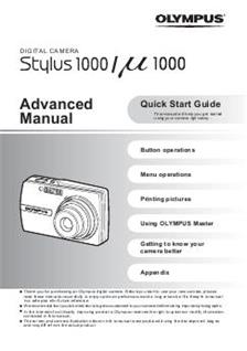 Olympus Mju Digital 1000 manual. Camera Instructions.